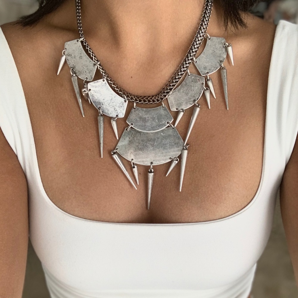 Metallic statement necklace
